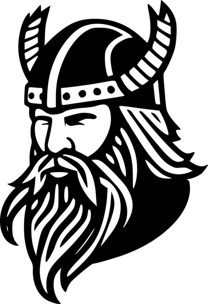 vikingo - minimalista y plano logo - vector ilustración