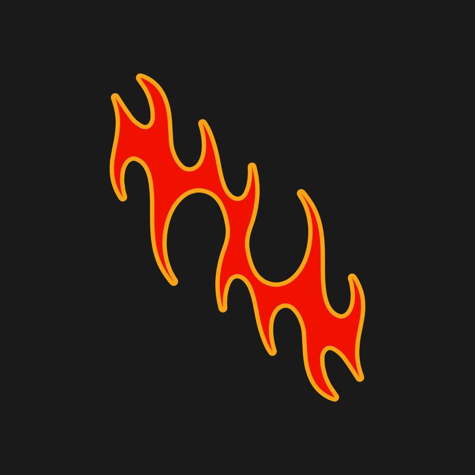 Old Flames New Look with Streetwear Objects Objects Vector Collection. Retro Fire and Streetwear Objects Vector Collection.