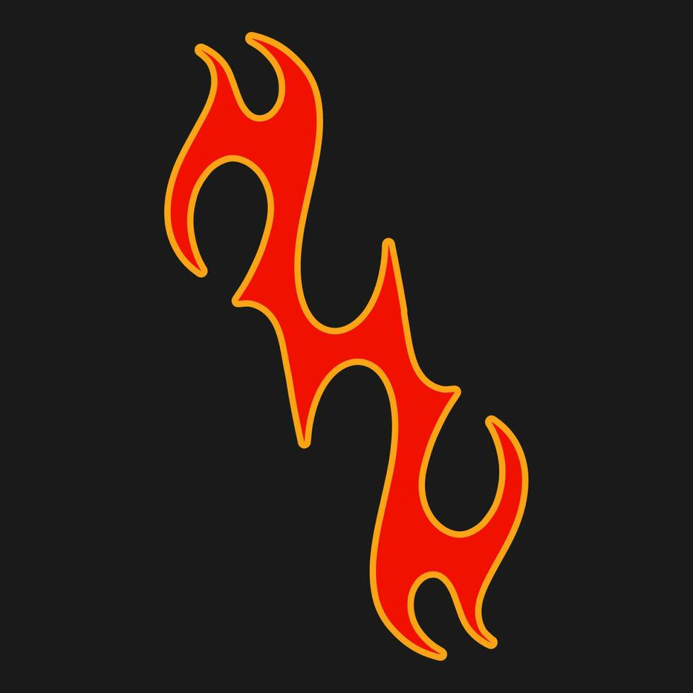 Old Flames New Look with Streetwear Objects Objects Vector Collection. Retro Fire and Streetwear Objects Vector Collection.
