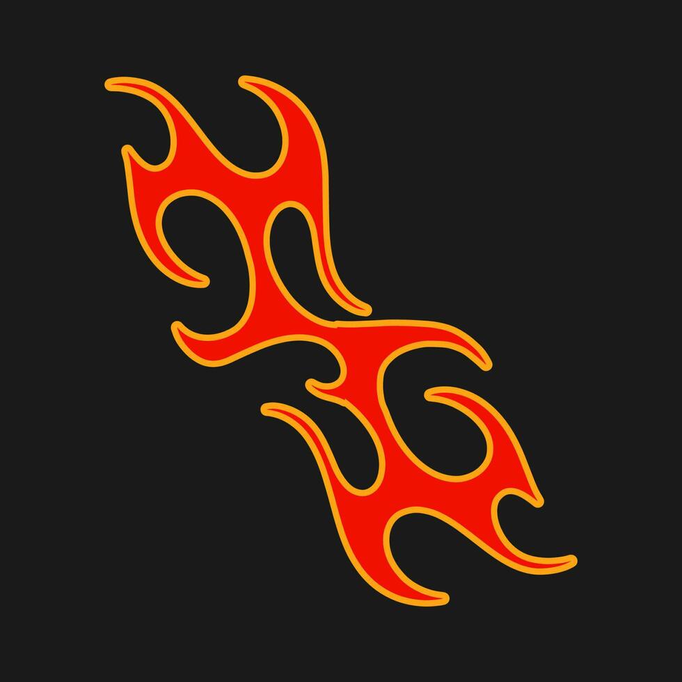 Old Flames New Look with Streetwear Objects Objects Vector Collection. Retro Fire and Streetwear Objects Vector Collection.