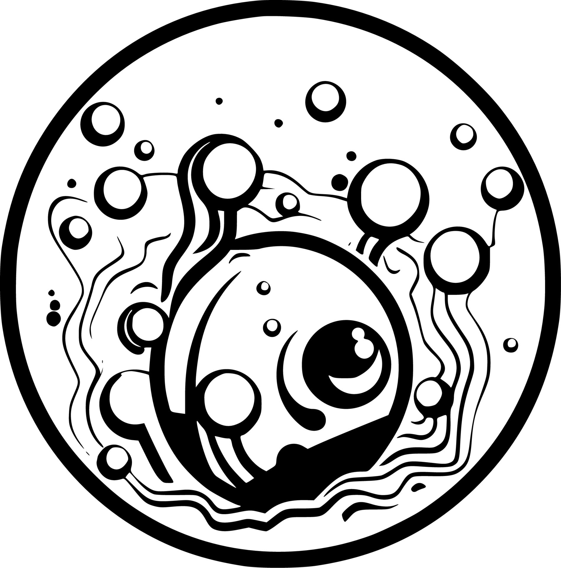 Bubble - Black and White Isolated Icon - Vector illustration 23545532