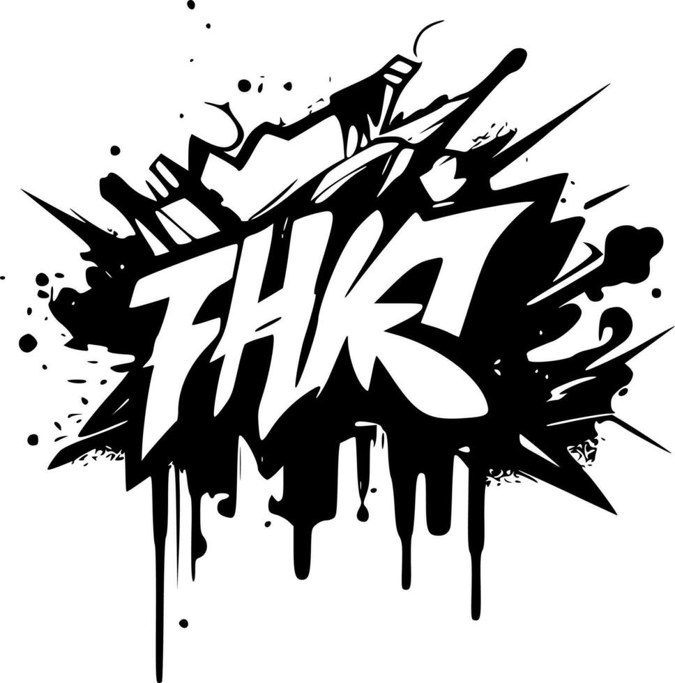 Graffiti, Black and White Vector illustration