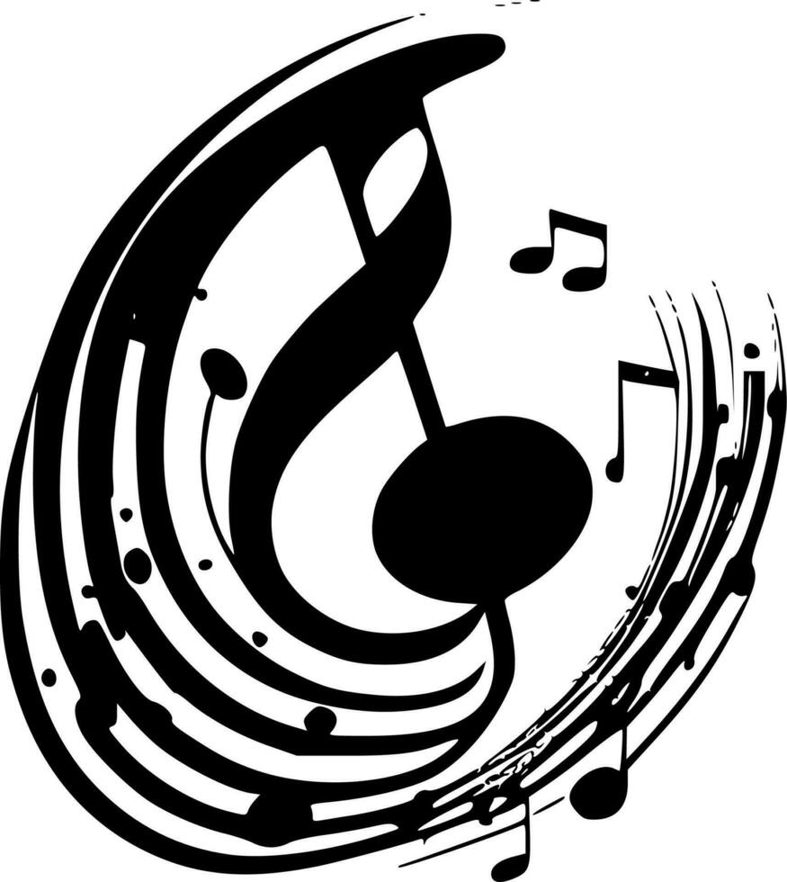 Music - Black and White Isolated Icon - Vector illustration