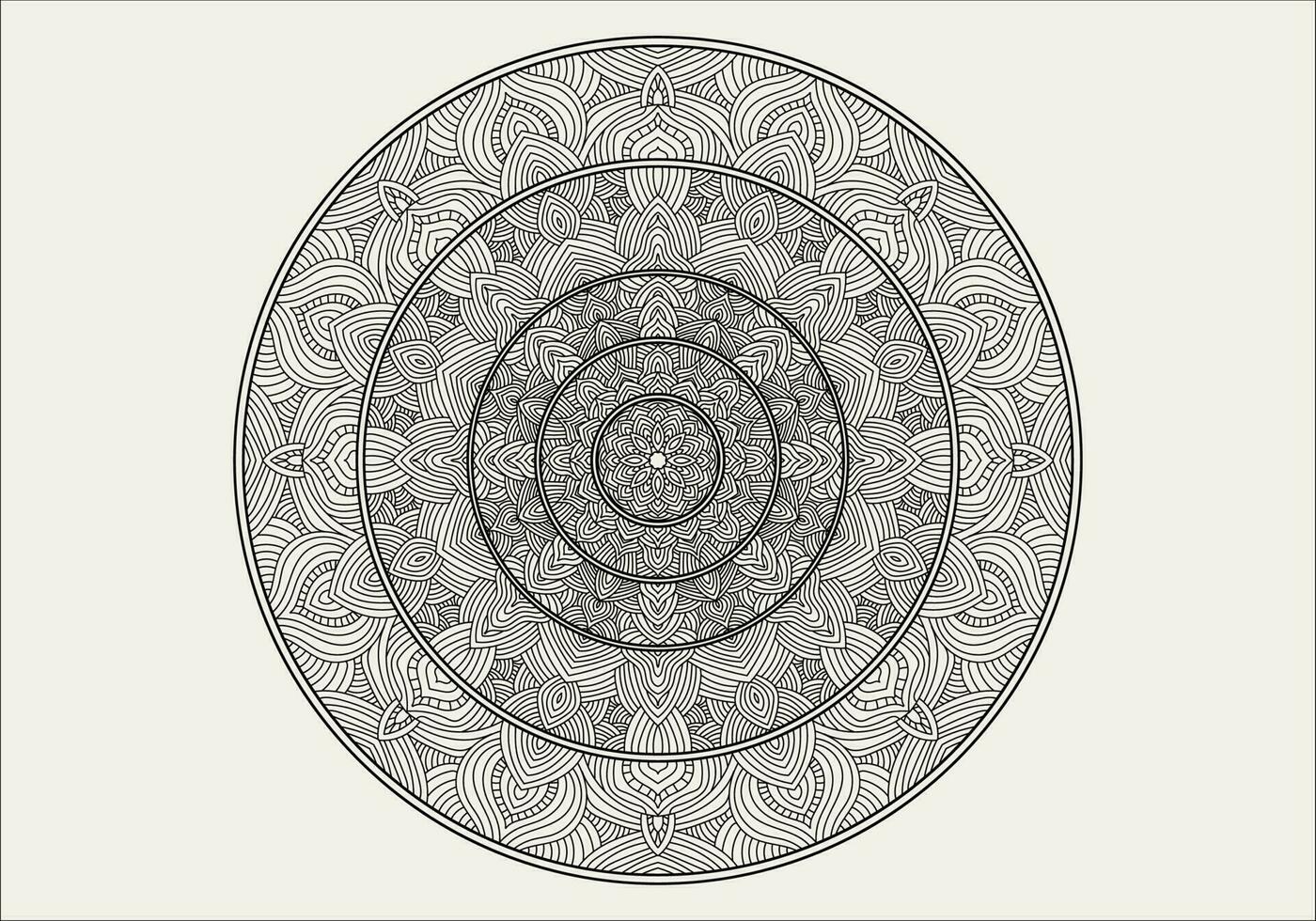 Vector Mandala Coloring Page. Mandala illustration for coloring book.