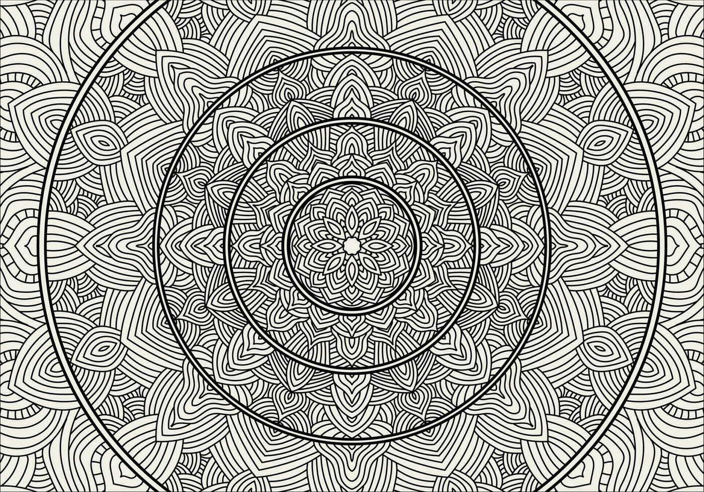 Vector Mandala Coloring Page. Mandala illustration for coloring book.