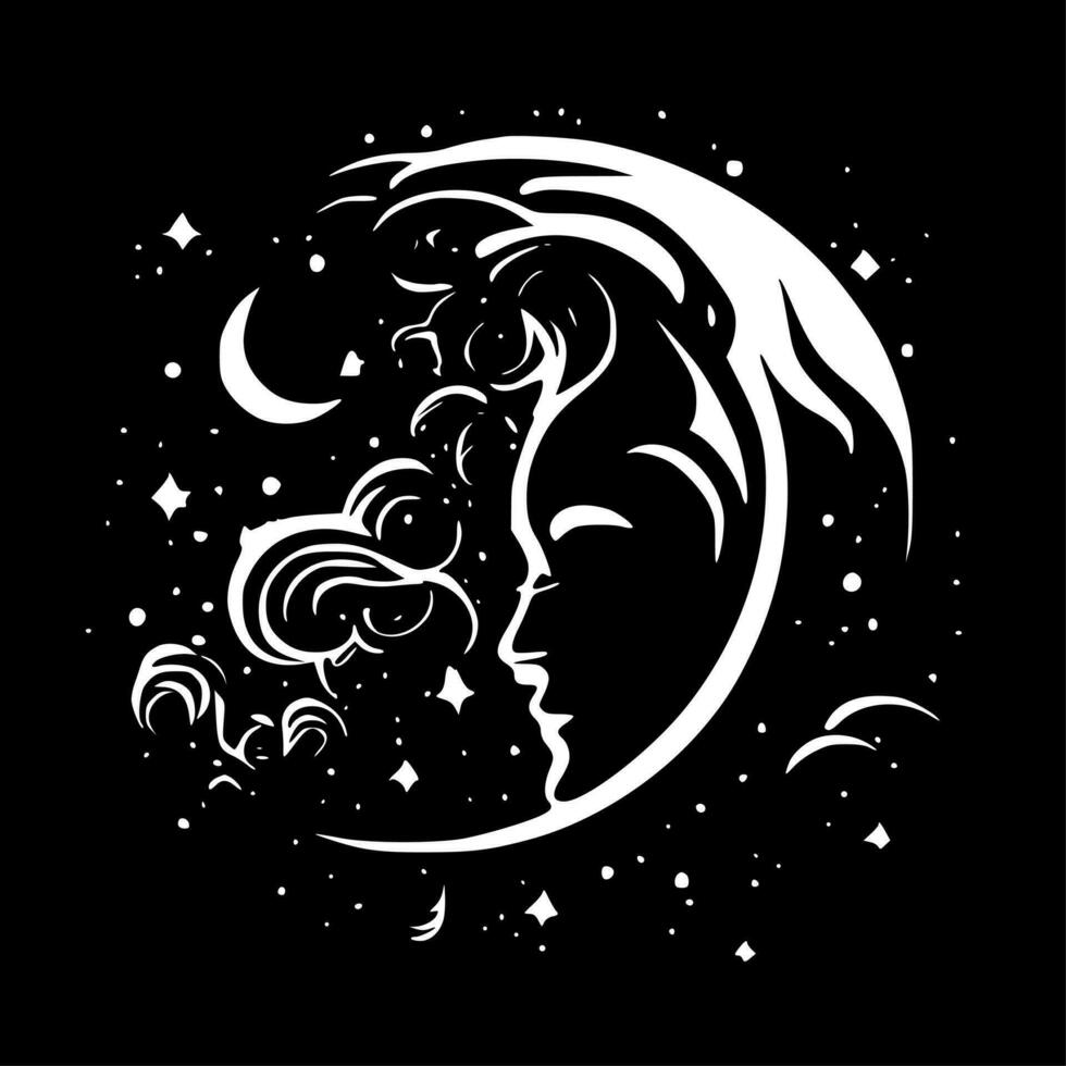 celestial - negro y blanco aislado icono - vector ilustración