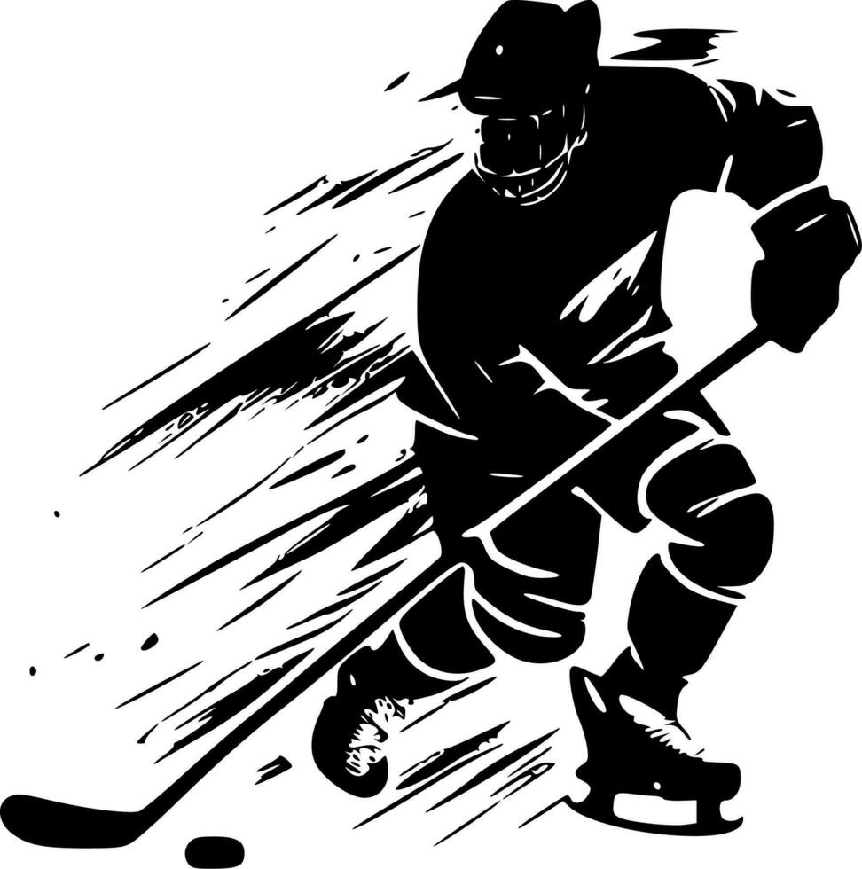 hockey - minimalista y plano logo - vector ilustración