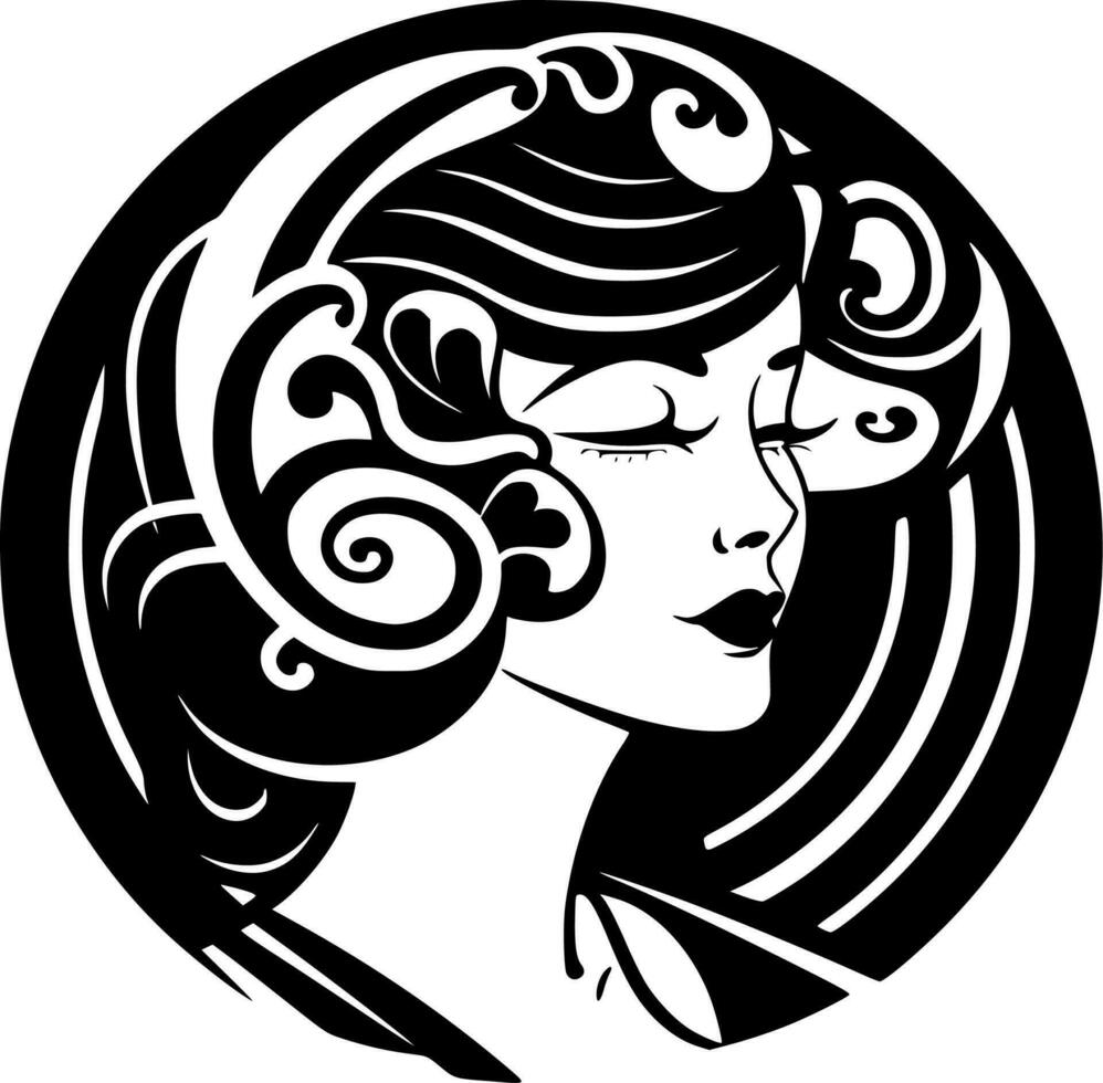 Art Nouveau, Minimalist and Simple Silhouette - Vector illustration