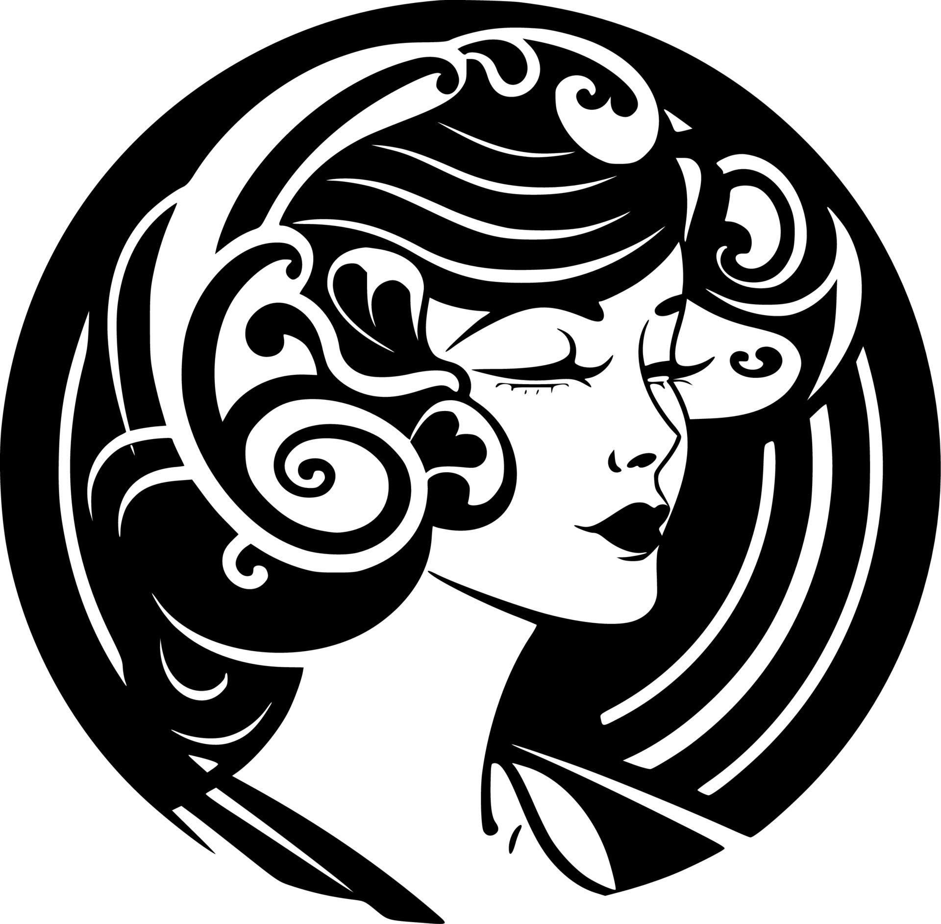 Art Nouveau, Minimalist and Simple Silhouette Vector illustration