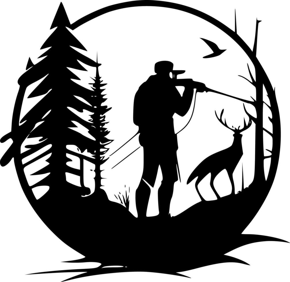 Hunting, Minimalist and Simple Silhouette - Vector illustration
