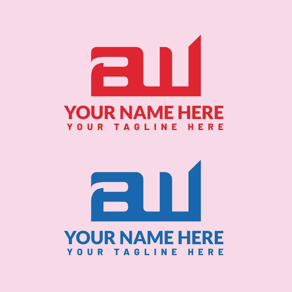 Bw letter logo or bw text logo and bw word logo design. vector