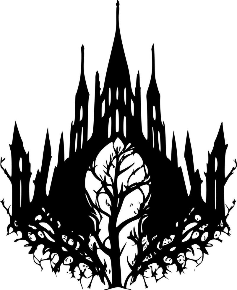 Gothic - Black and White Isolated Icon - Vector illustration