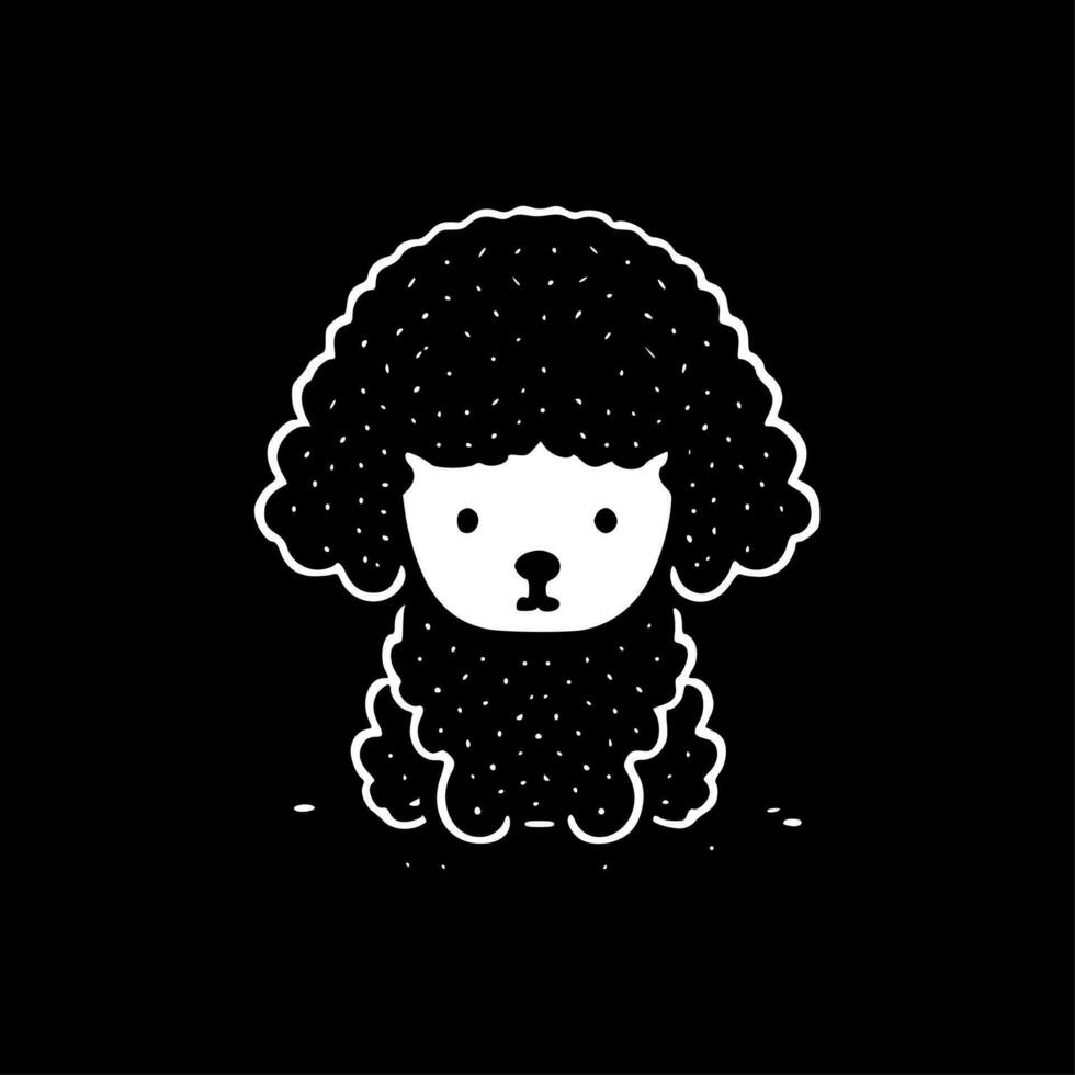 Poodle, Black and White Vector illustration