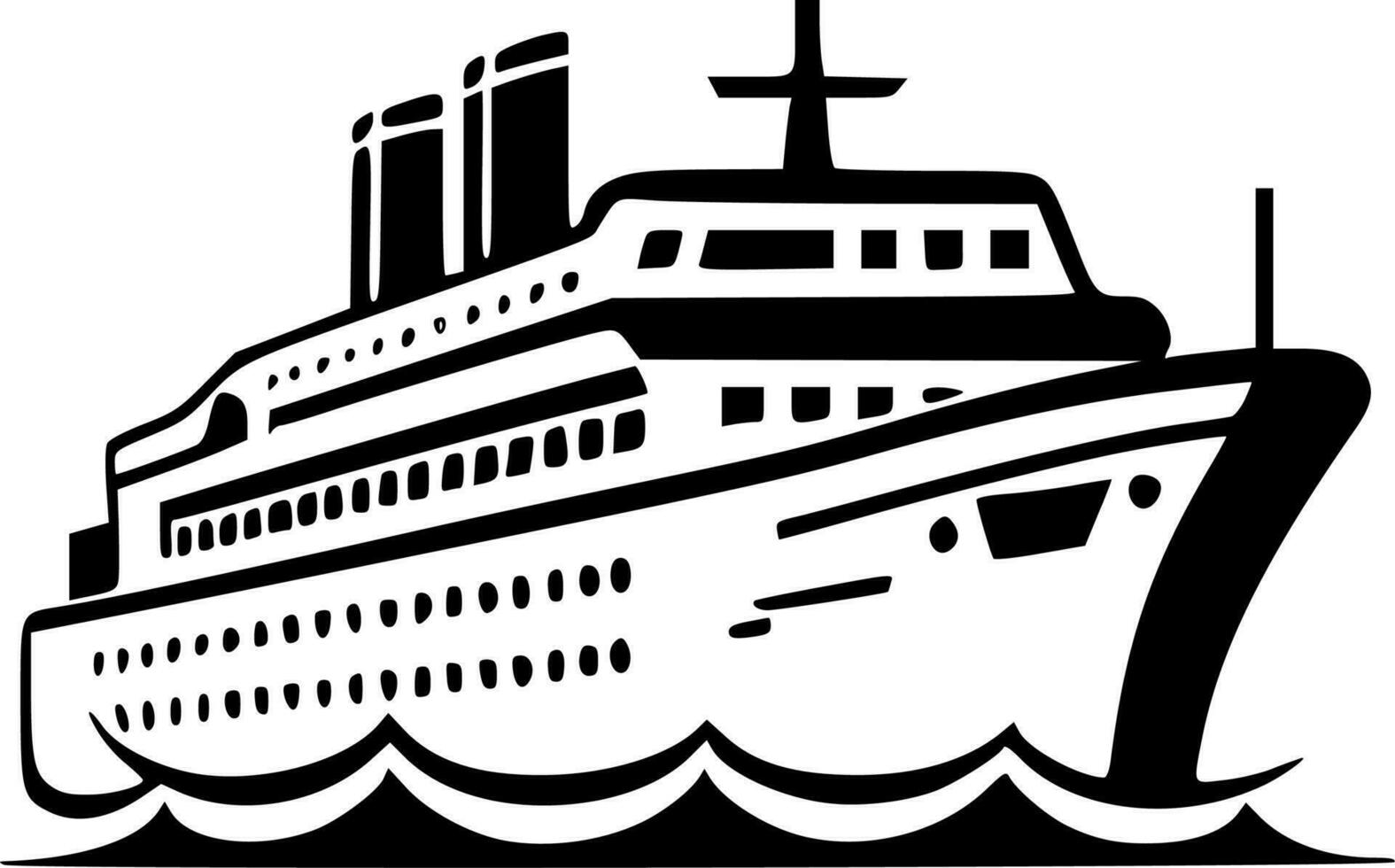 Cruise - Black and White Isolated Icon - Vector illustration