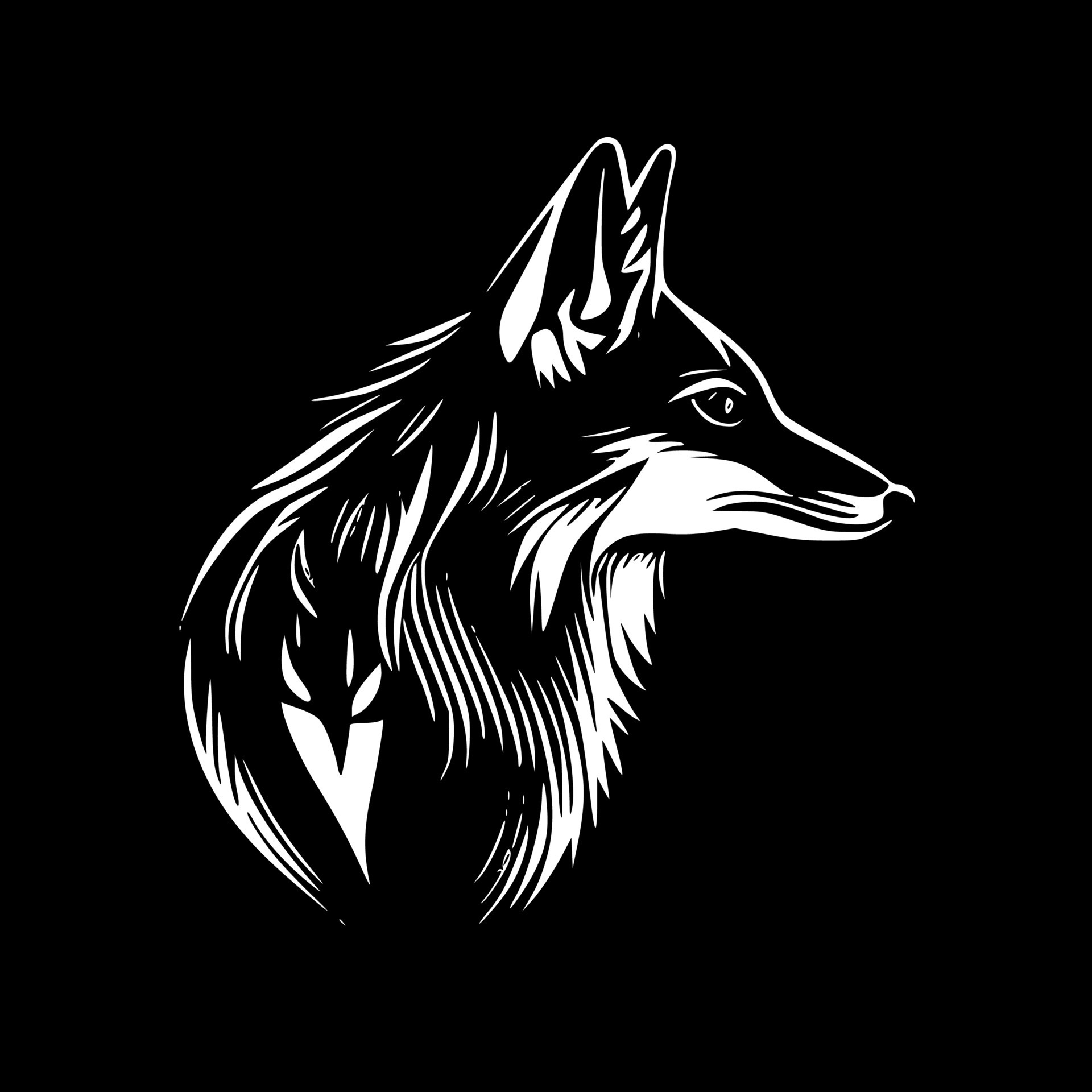 Wolf, Black and White Vector illustration 23545702 Vector Art at Vecteezy