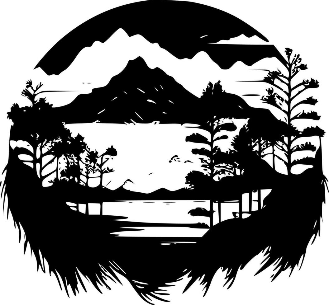 Landscape - Minimalist and Flat Logo - Vector illustration