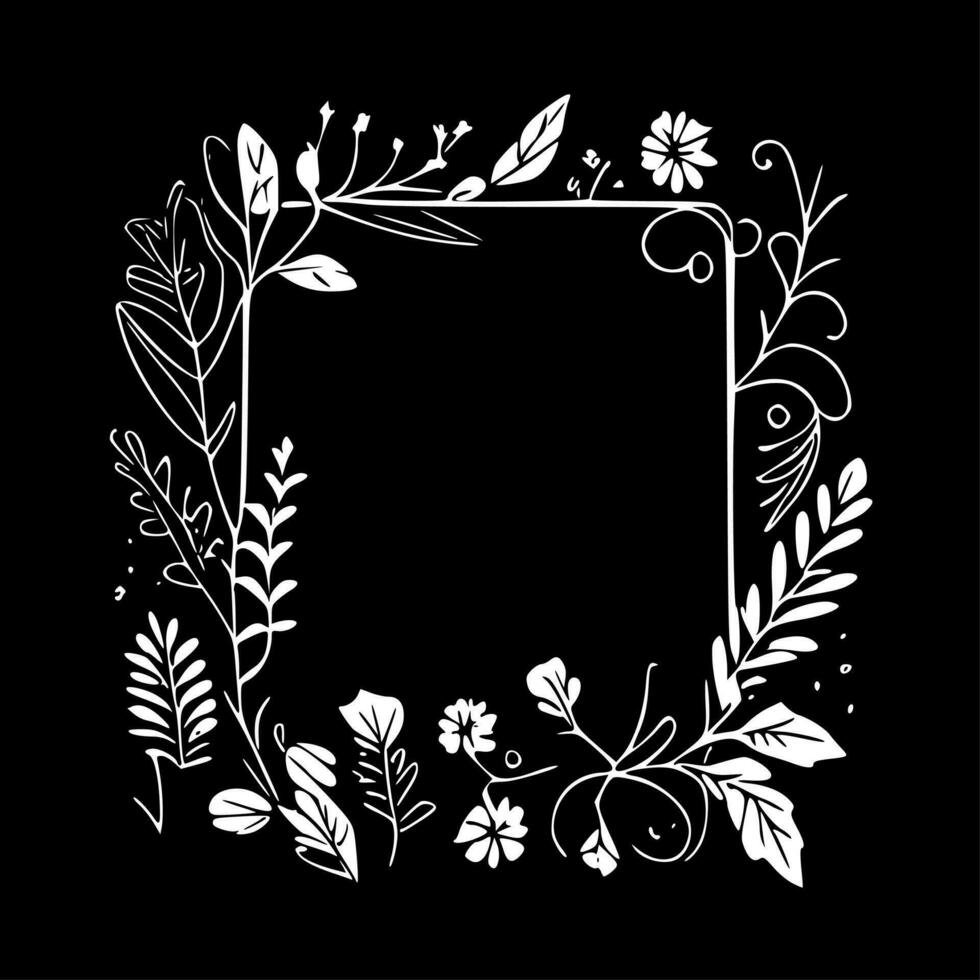 Floral Frame - High Quality Vector Logo - Vector illustration ideal for T-shirt graphic