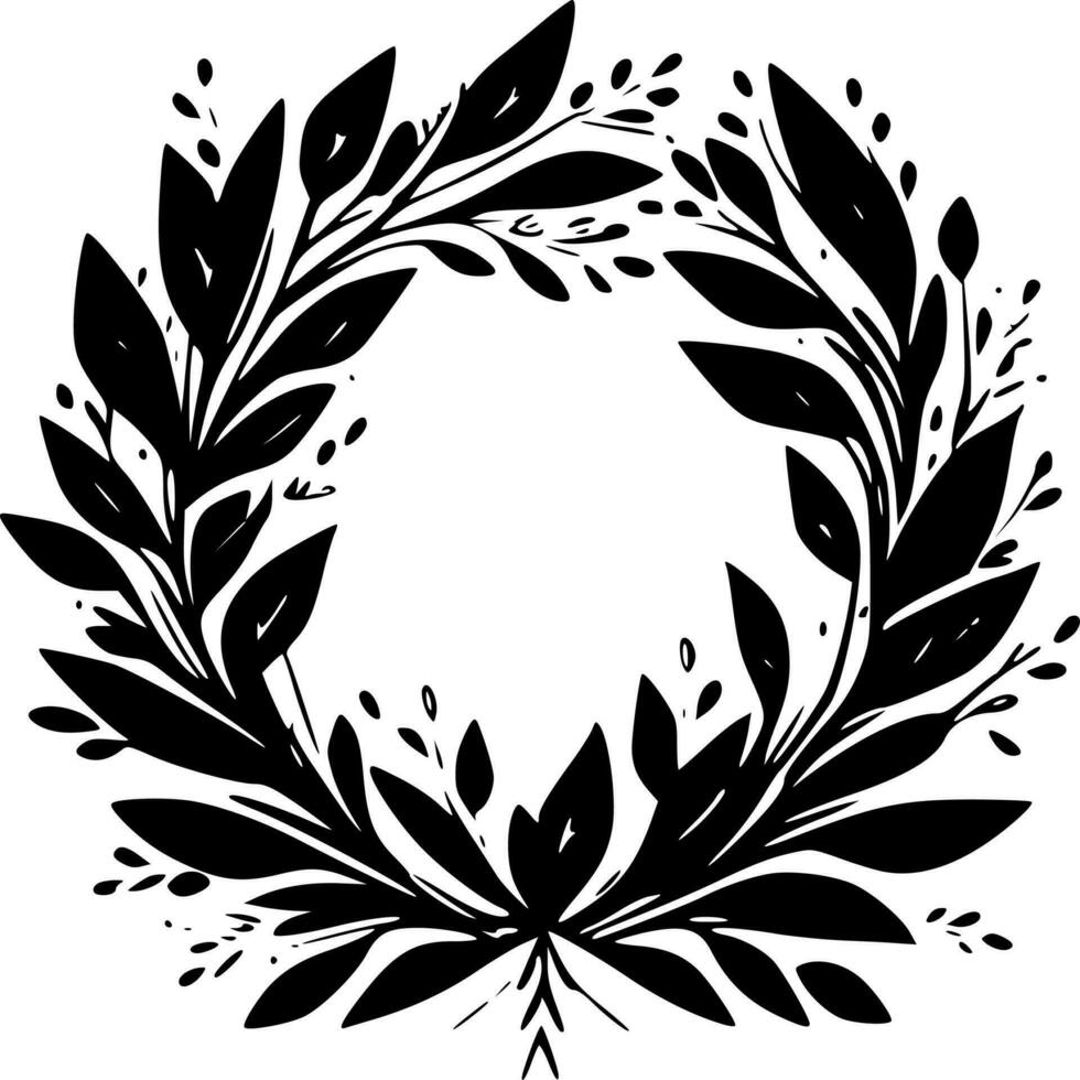 Wreath - Minimalist and Flat Logo - Vector illustration