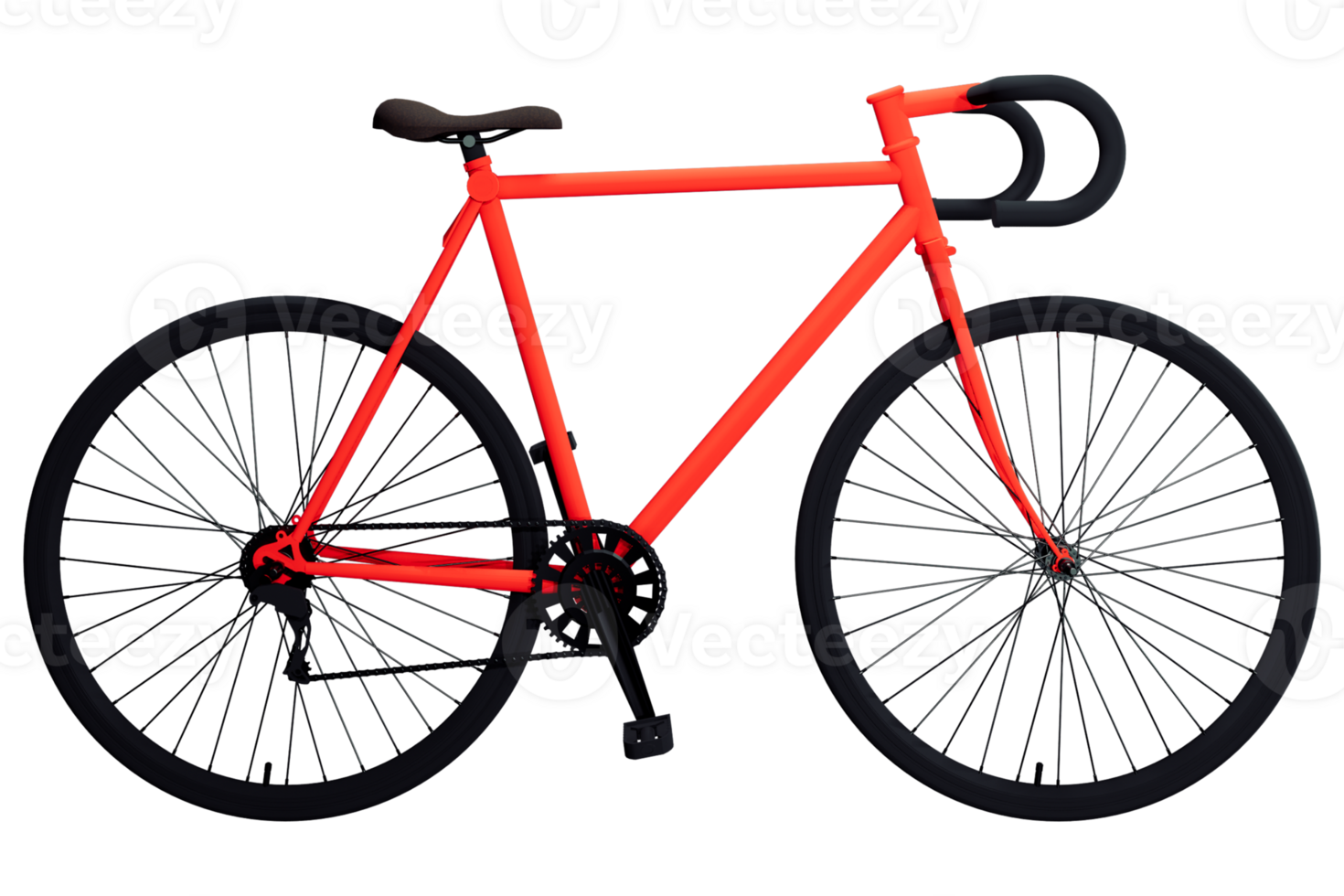 bicycle red white background Isolated transparent PNG. png