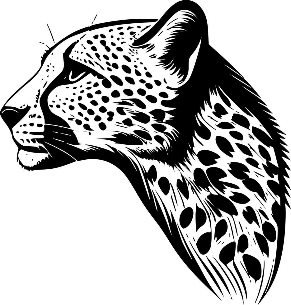 Cheetah Print, Black and White Vector illustration