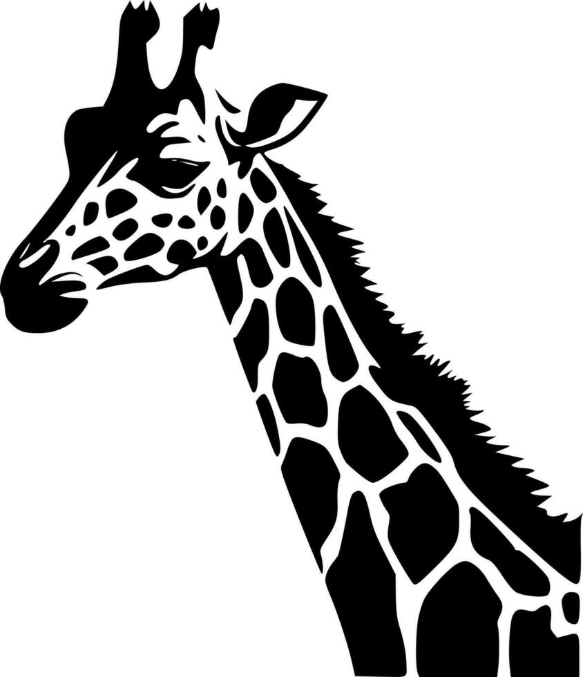 Giraffe, Minimalist and Simple Silhouette - Vector illustration