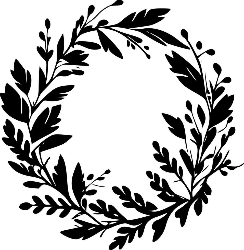 Wreath - Minimalist and Flat Logo - Vector illustration