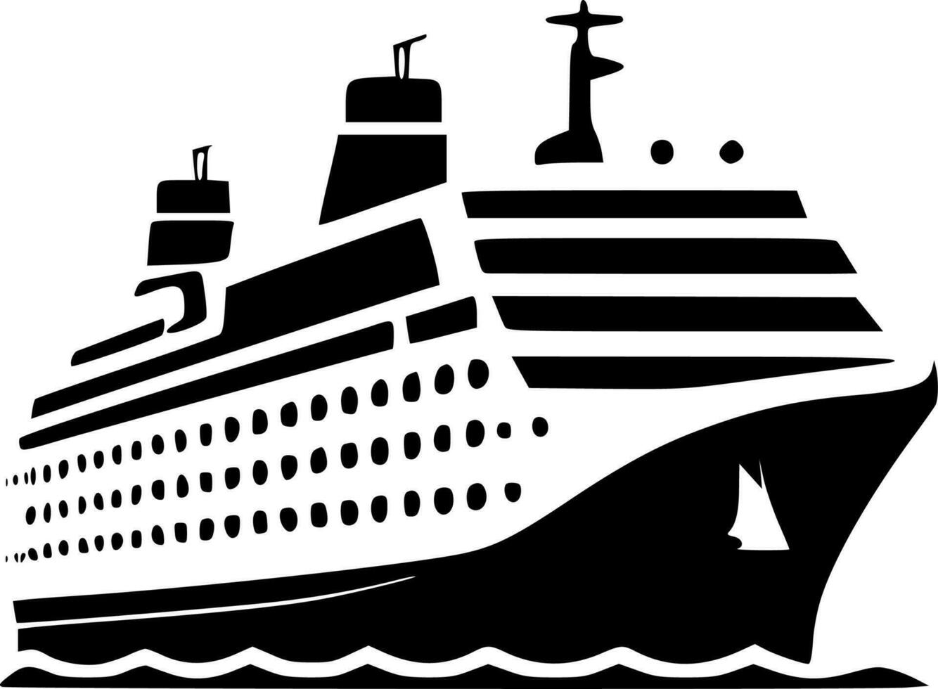 Cruise, Black and White Vector illustration