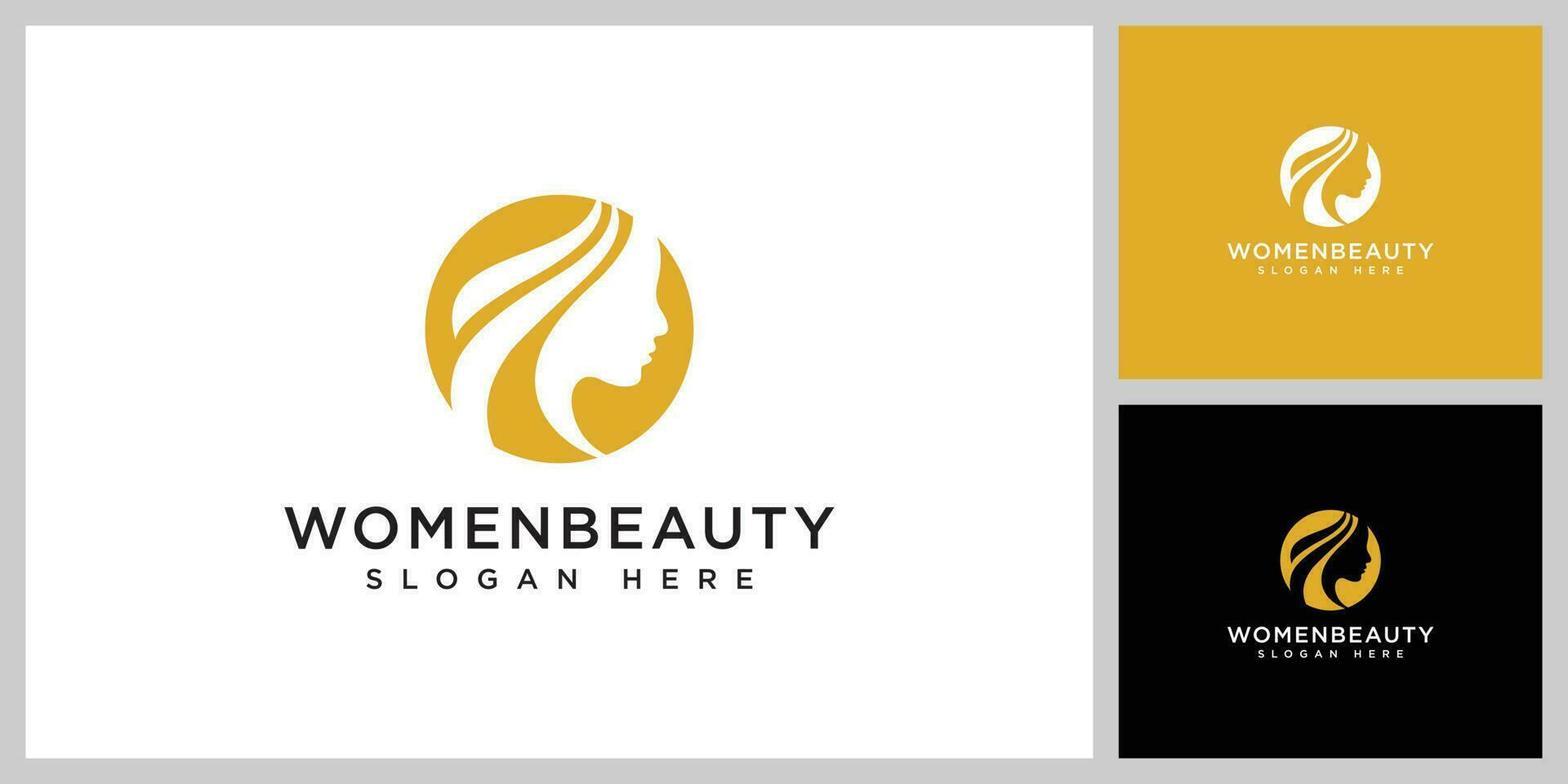 Beauty woman hairstyle logo design vector