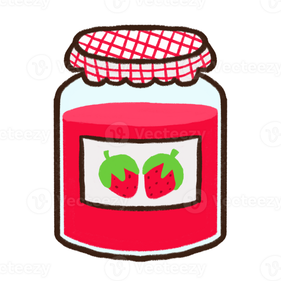 Strawberry Jam In A Glass Jar 23545958 PNG