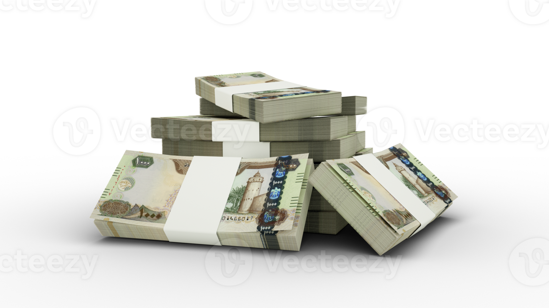 3d Rendering Of Stack Of 5000 Pakistani Rupee Notes Bundles Of 