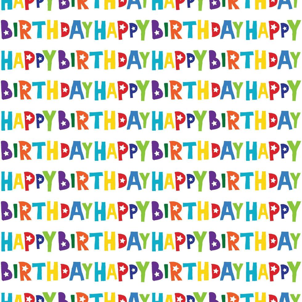 seamless pattern colorful happy birthday text for party invitation and any decoration vector