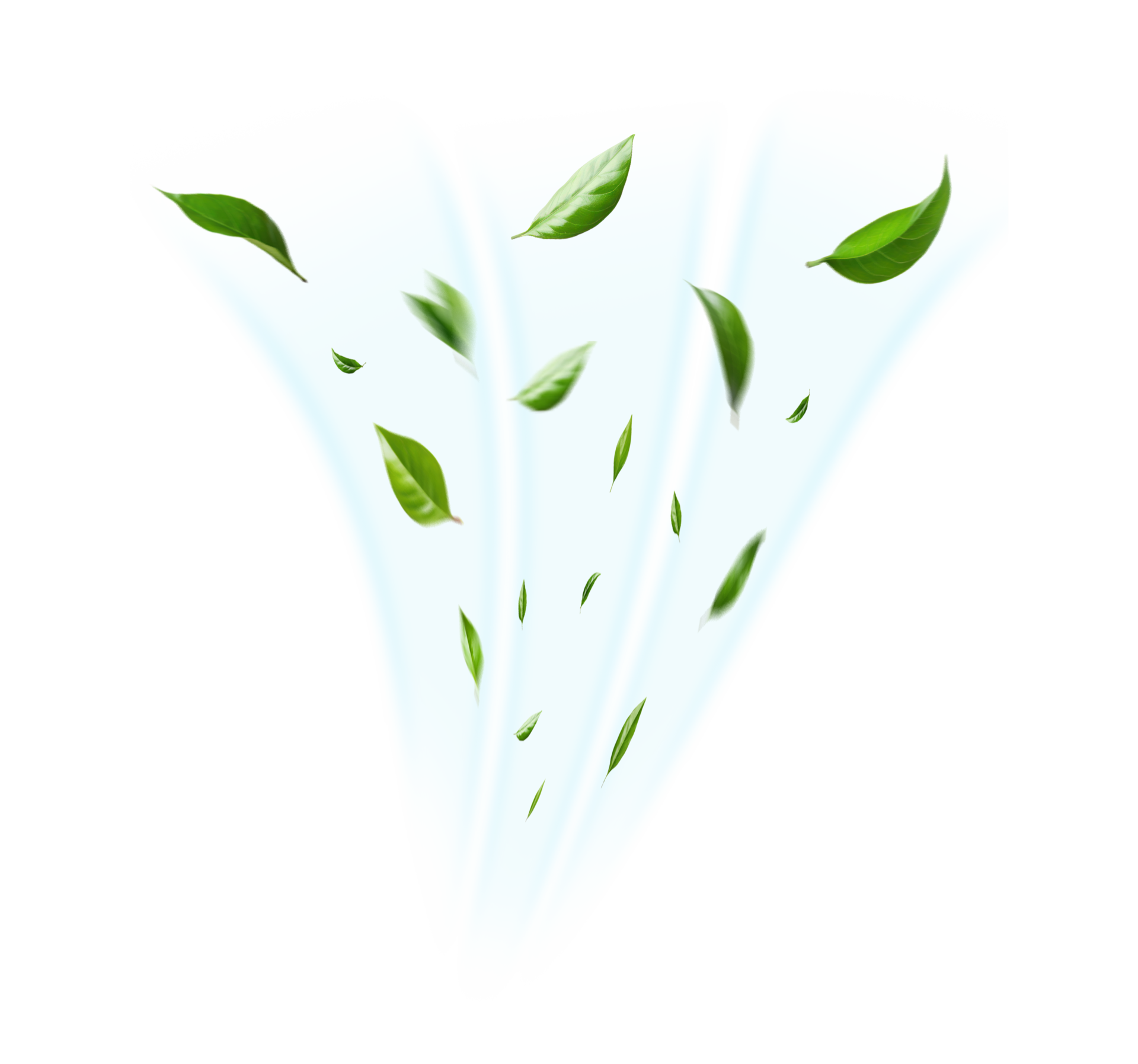 Green Floating Leaves Flying Leaves Green Leaf Dancing, Air Purifier