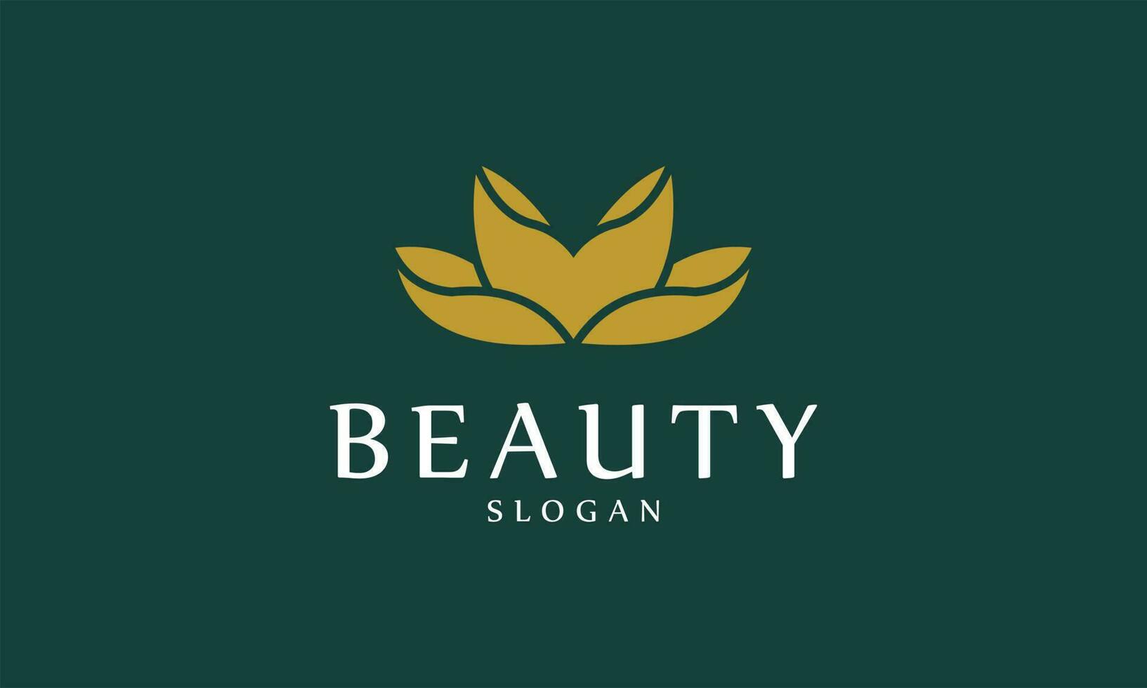 flor oro logo vector elegante diseño spa masaje belleza salón naturaleza floral loto elegancia Boda símbolo de moda hotel negocio costoso icono
