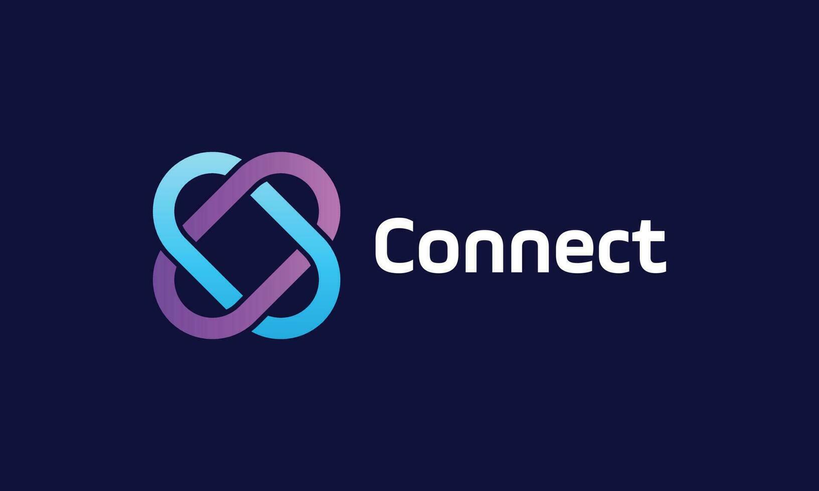 Infinity circle chain logo vector link connection technology spiral connect corporation