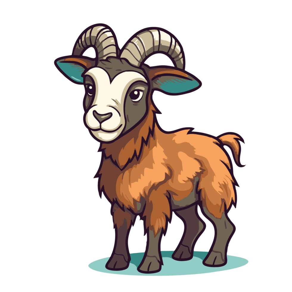 Bringing joy and laughter with a transparent background cartoon goat ...