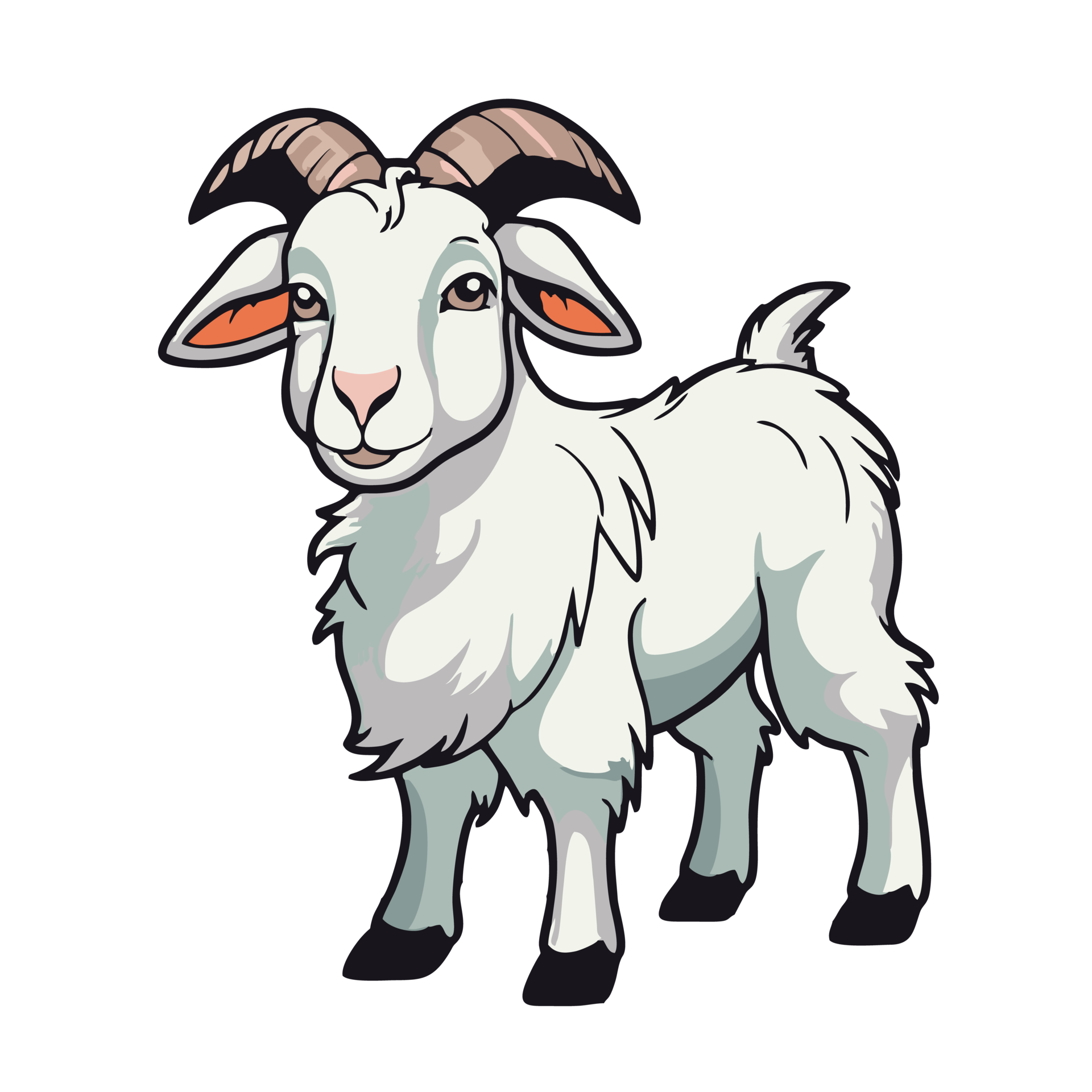 Transparent Background Cartoon Goat Adding Whimsy To Your Designs a-sheep-that-moves-with-dogs-will-eat-faeces-and-a-dog-that-moves-with