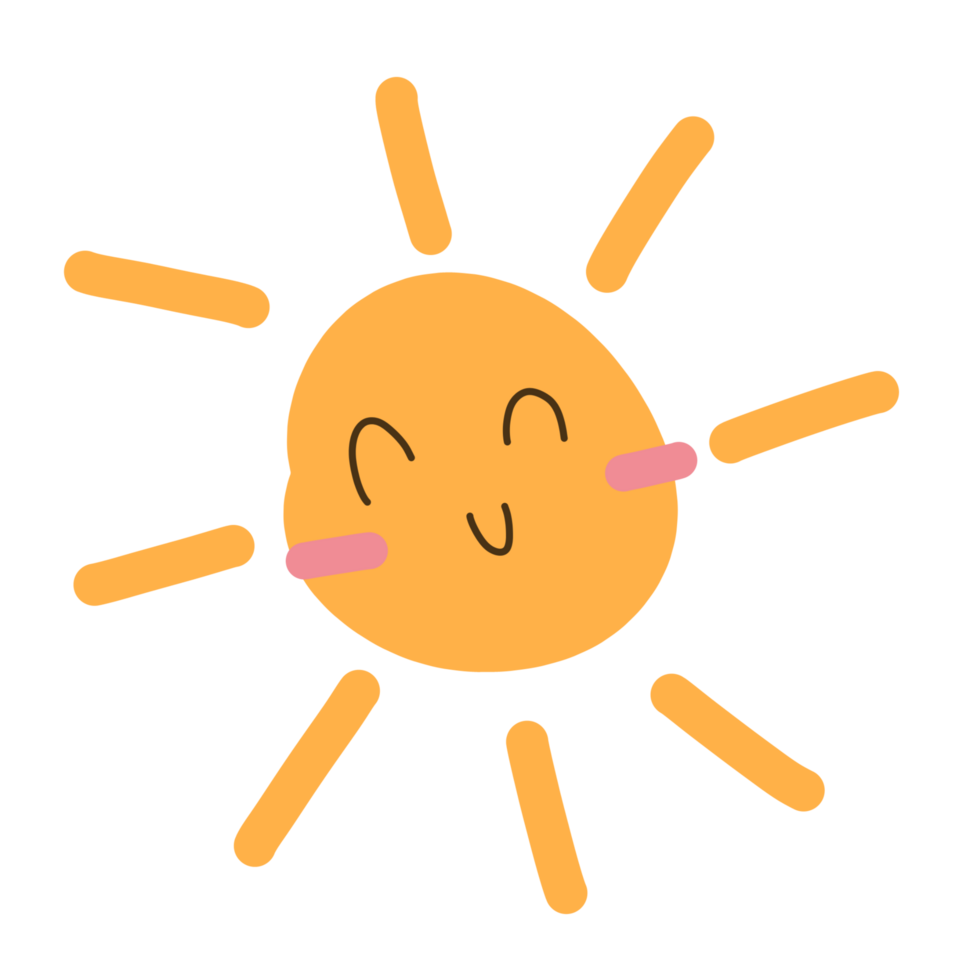 Free Cute handrawn smiling sun doodle 23546386 PNG with Transparent ...