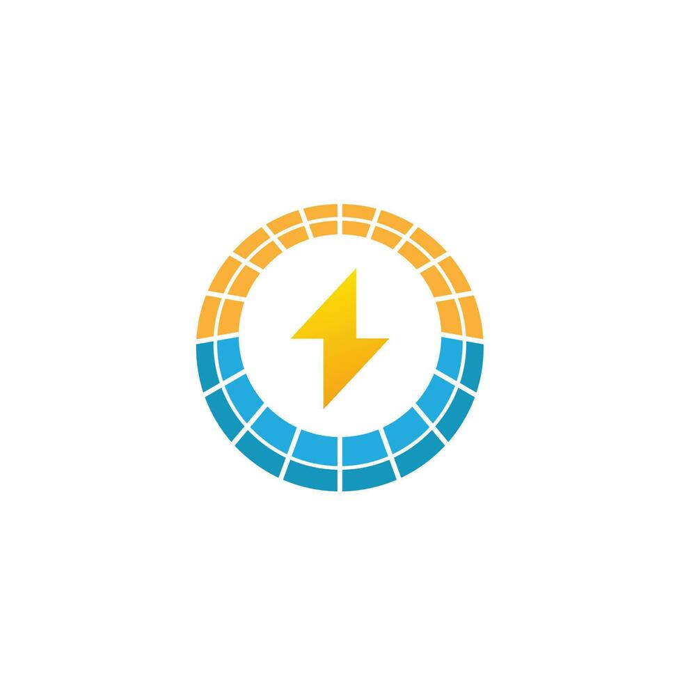 solar energy logo sun technology vector power