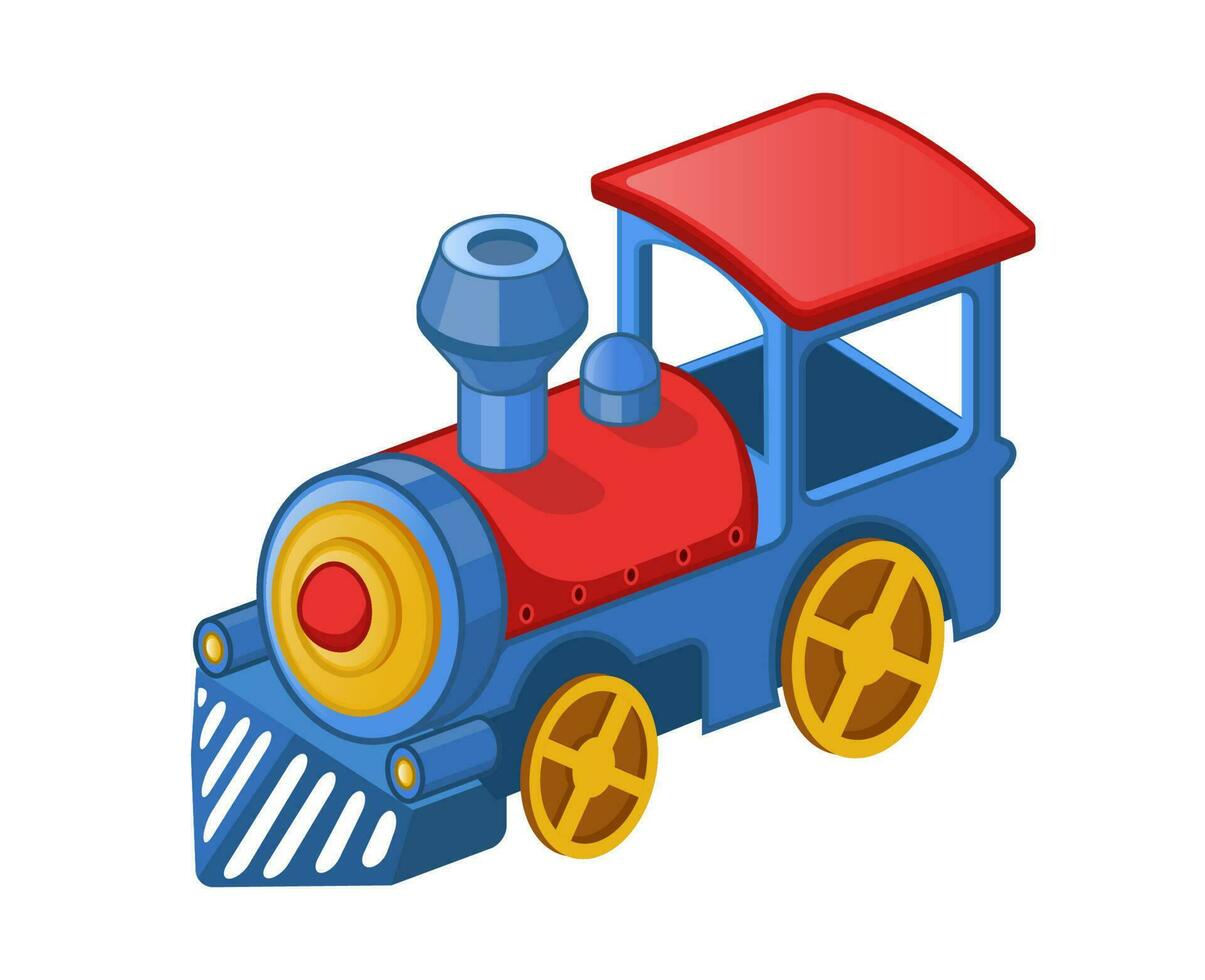 vector ilustración de dibujos animados juguete tren