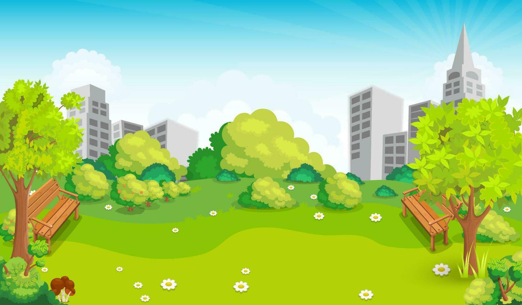 Glade in the middle of the park vector illustration
