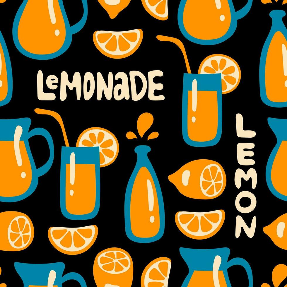 Lemonade Seamless Pattern vector