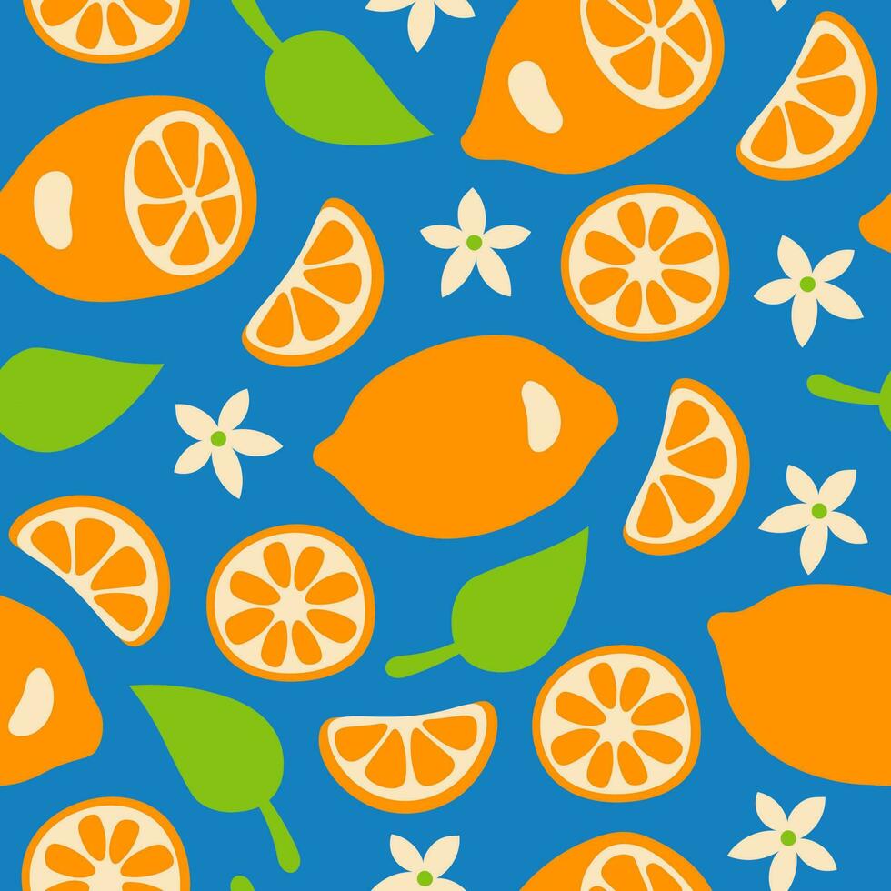 Bright lemon seamless pattern vector