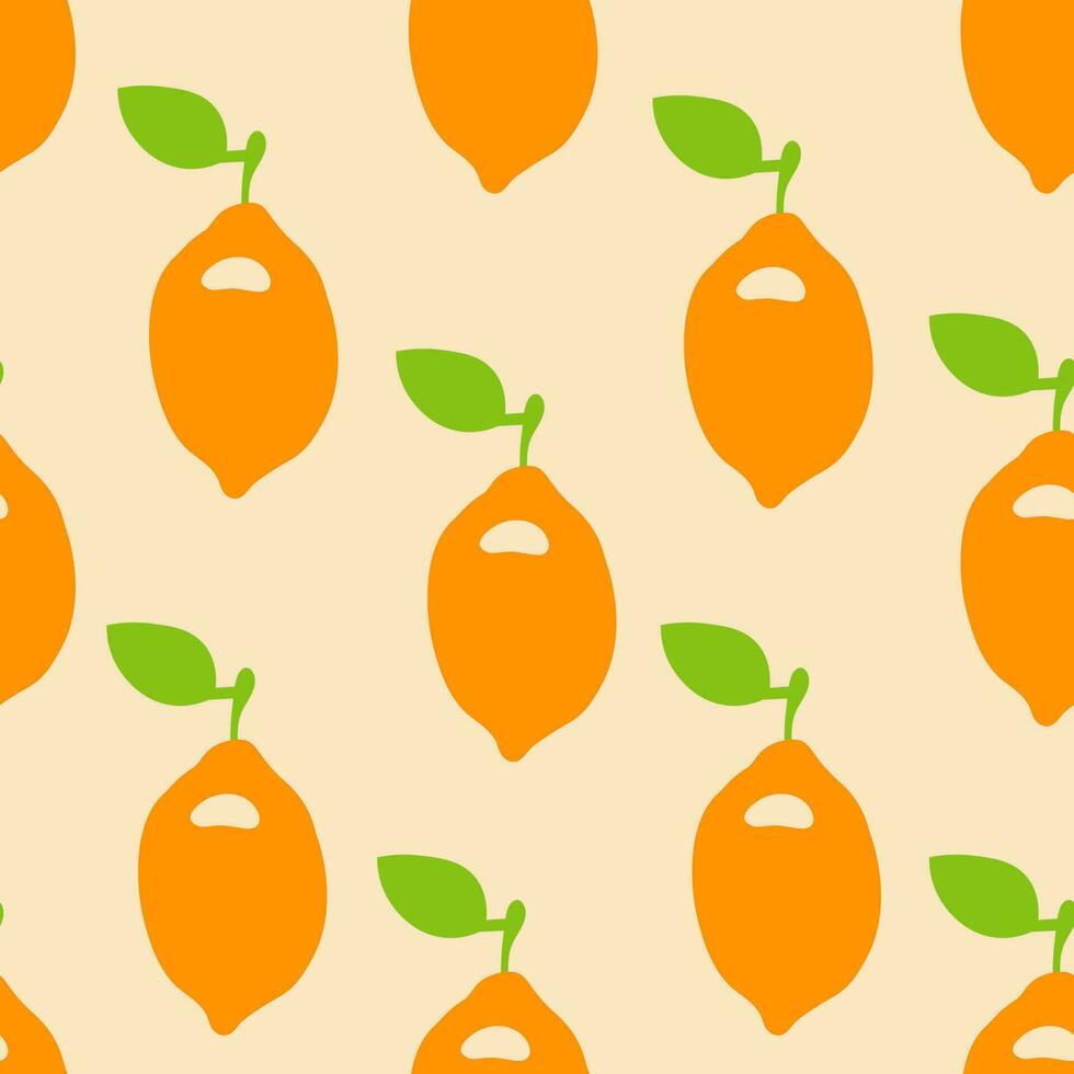 Fresh lemons seamless pattern vector