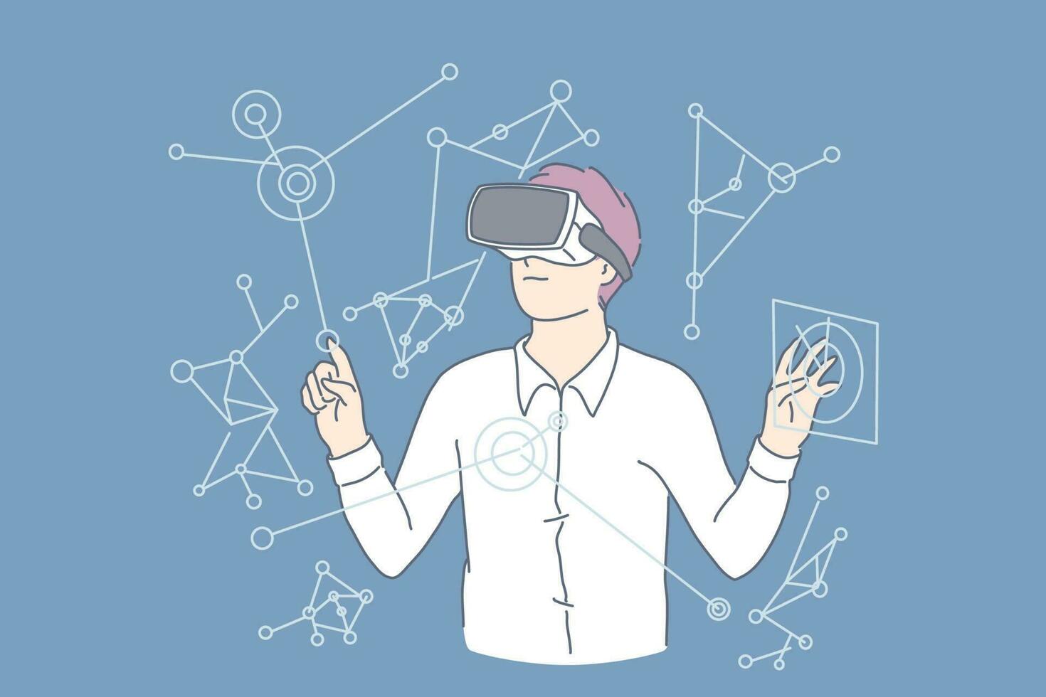 realidad virtual, ai, negocio, nuevo tecnología concepto. vector
