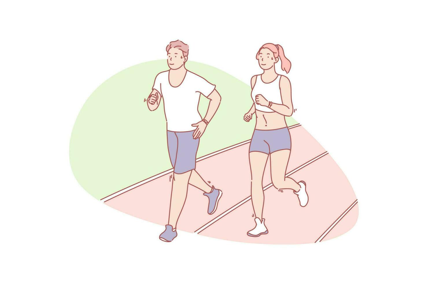 Jogging, wellness, sport, health, concept vector