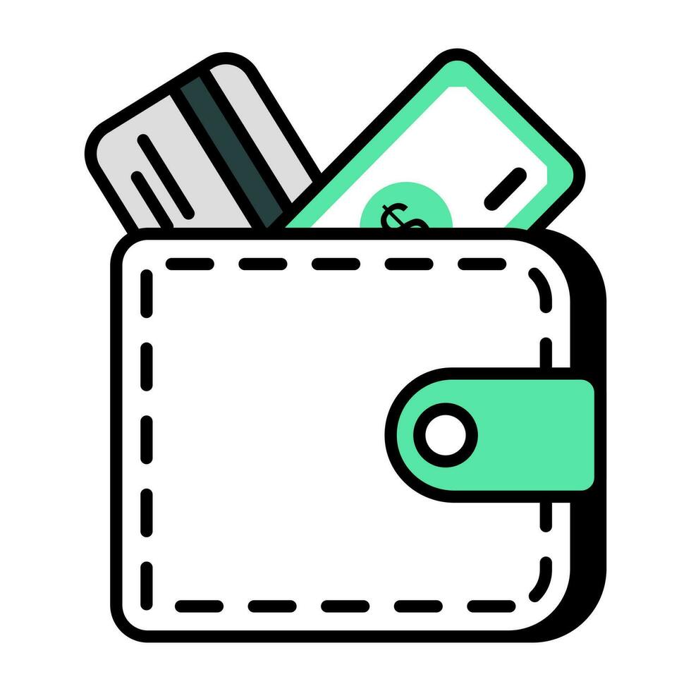 un icono de accesorio de billetera, diseño vectorial de billetera vector