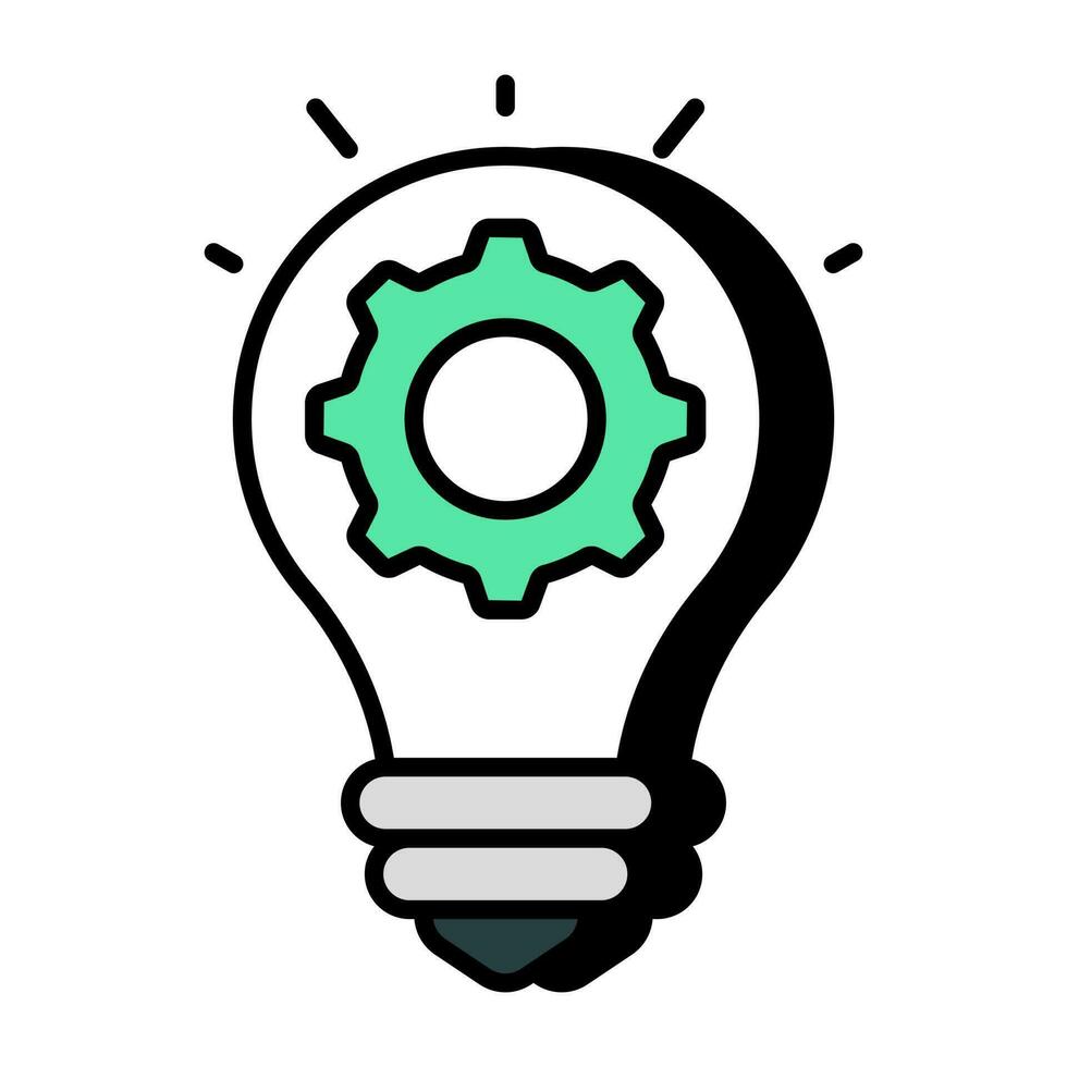 A flat design icon of idea generation vector