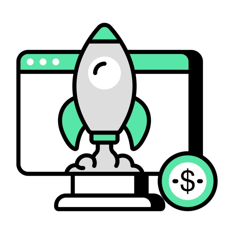 A unique design icon of website launch vector