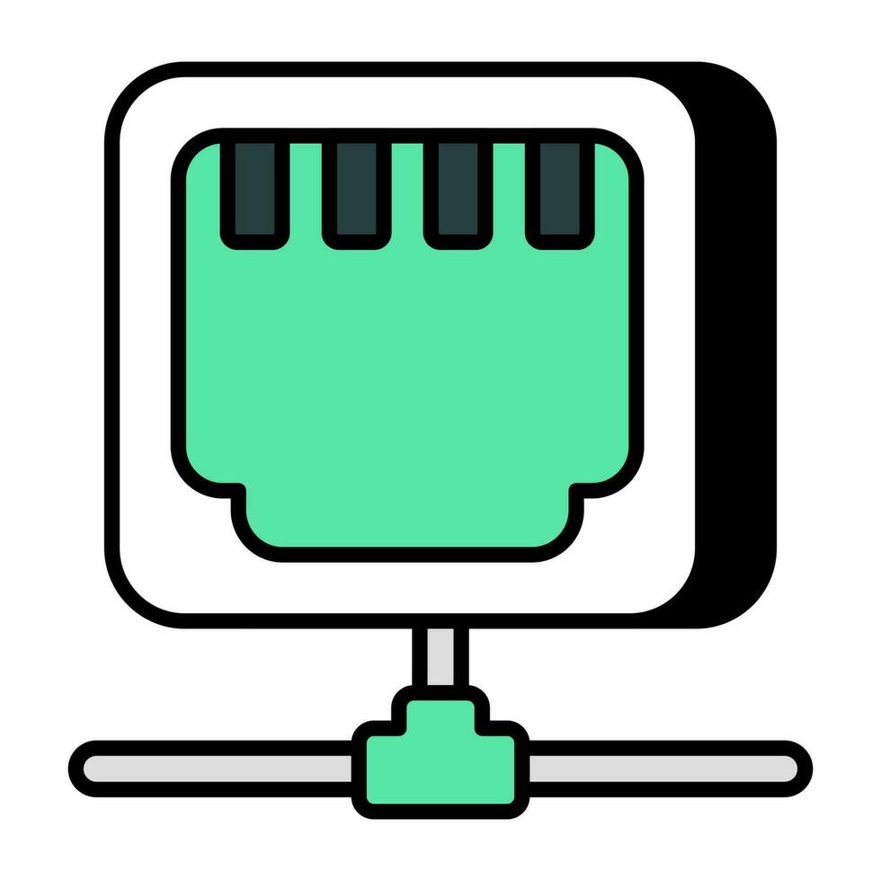 Trendy vector design of ethernet port