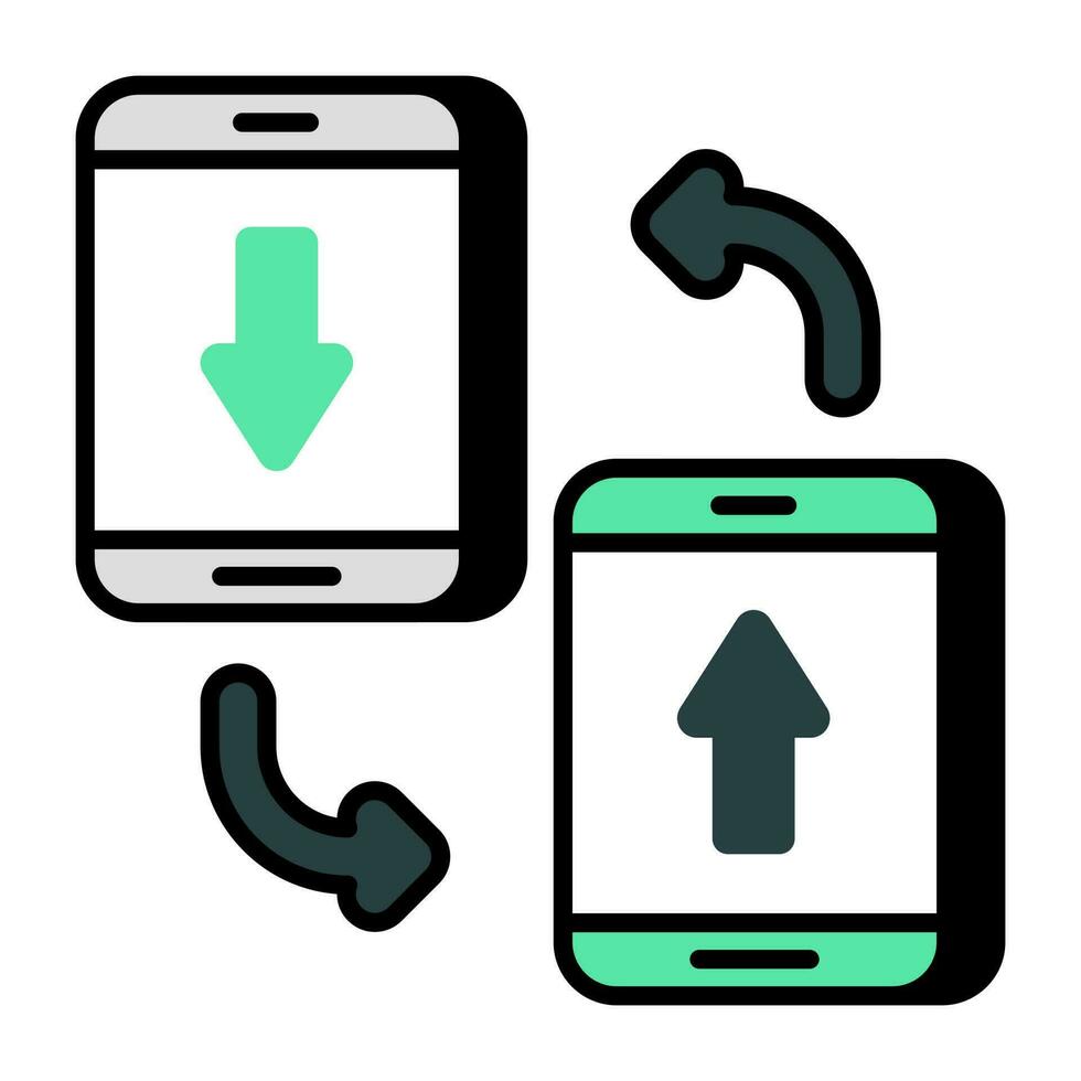 A unique design icon of mobile transfer vector